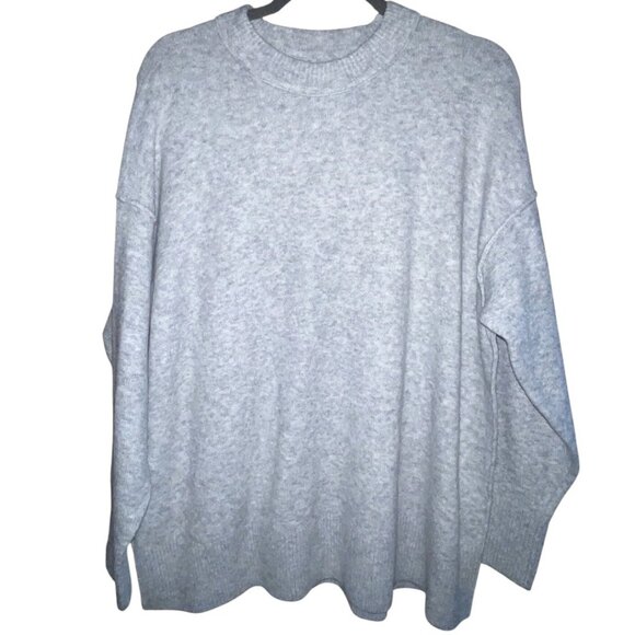 Aerie Unreal Pullover Gray Oversized  Cozy Lightweight Soft Sweater L Large - Picture 4 of 4